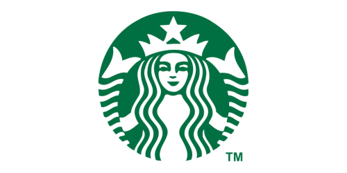 Starbucks logo featuring a green circle with a white stylized mermaid with two tails.