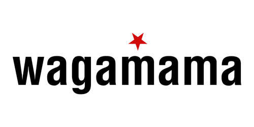 Wagamama logo with black text and a red star above the letter 'a'.
