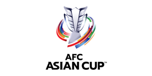 Logo of the AFC Asian Cup, featuring a stylized trophy with colorful curved lines and the text 'AFC ASIAN CUP' below it.