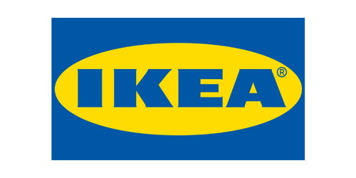 The IKEA logo with blue background and yellow oval containing blue text.