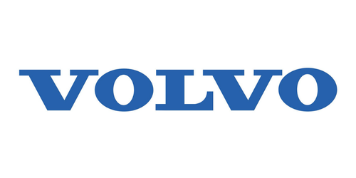 Volvo logo in blue text on a white background