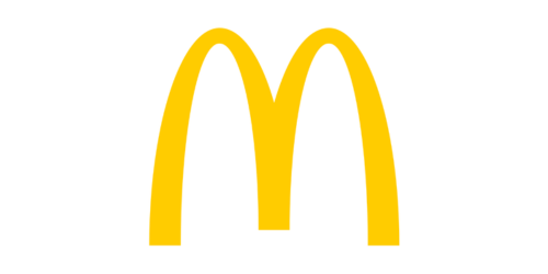The golden arches logo of McDonald's fast food restaurant.