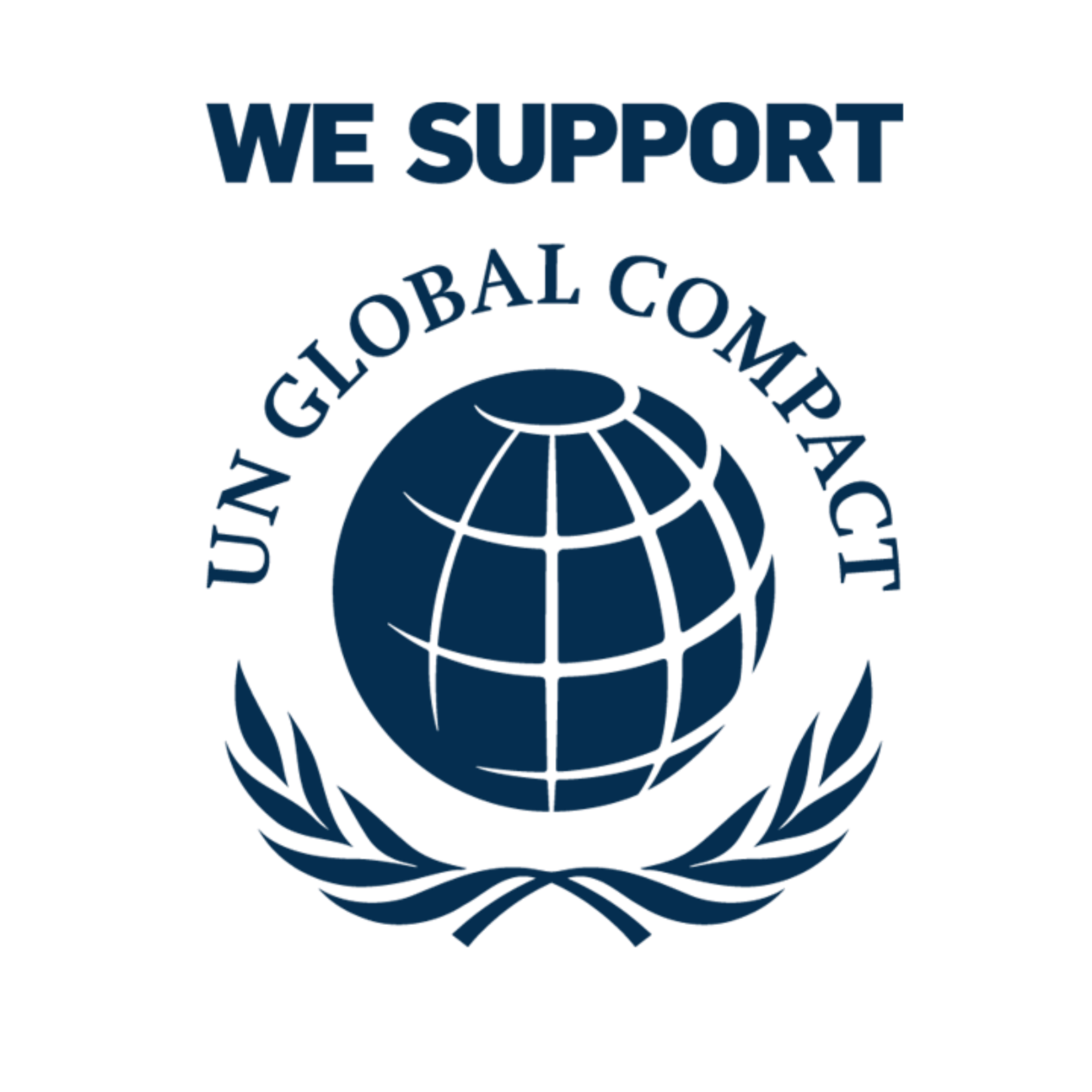 United Nations logo in blue on a black background.