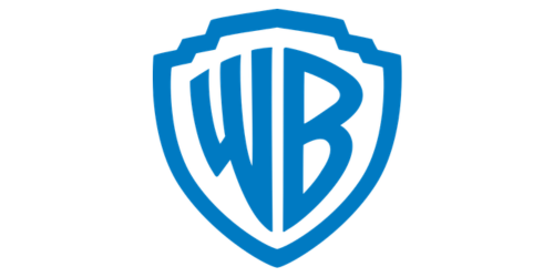 Warner Bros. logo featuring a blue shield with the letters "WB" in the center.