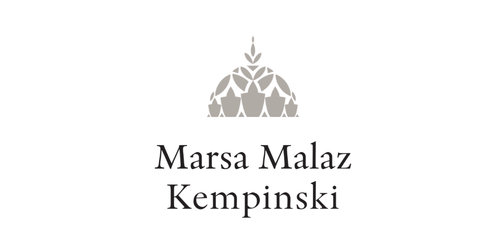 Logo with stylized pineapple shape and the name Marsa Malaz Kempinski below.