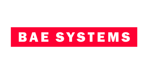 Red rectangle background with white bold text reading 'BAE SYSTEMS'.
