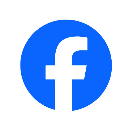 Facebook logo with a blue circle and a white lowercase 'f'