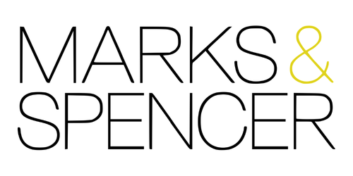Logo of Marks & Spencer company with the text in black and yellow on a white background.