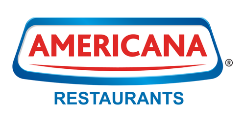 Americanan Restaurants logo with bold red text and blue borders.