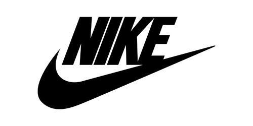 Nike logo with black text and swoosh on a white background.