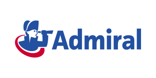 The logo of Admiral features a blue and white sailor with a telescope, next to the word 'Admiral' in blue text.