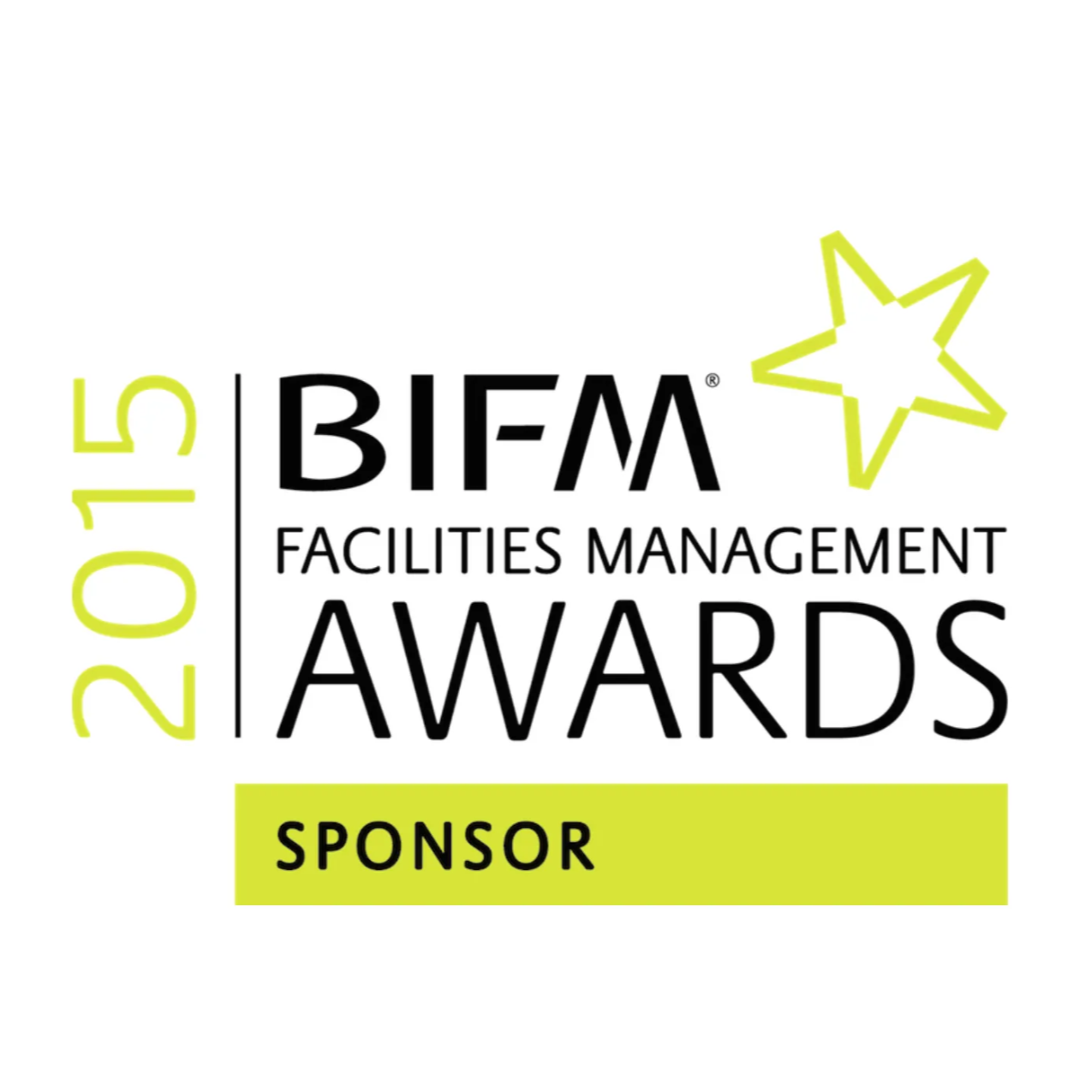 2021 BIFMA Facilities Management Awards sponsor logo with a yellow star outline at the top right