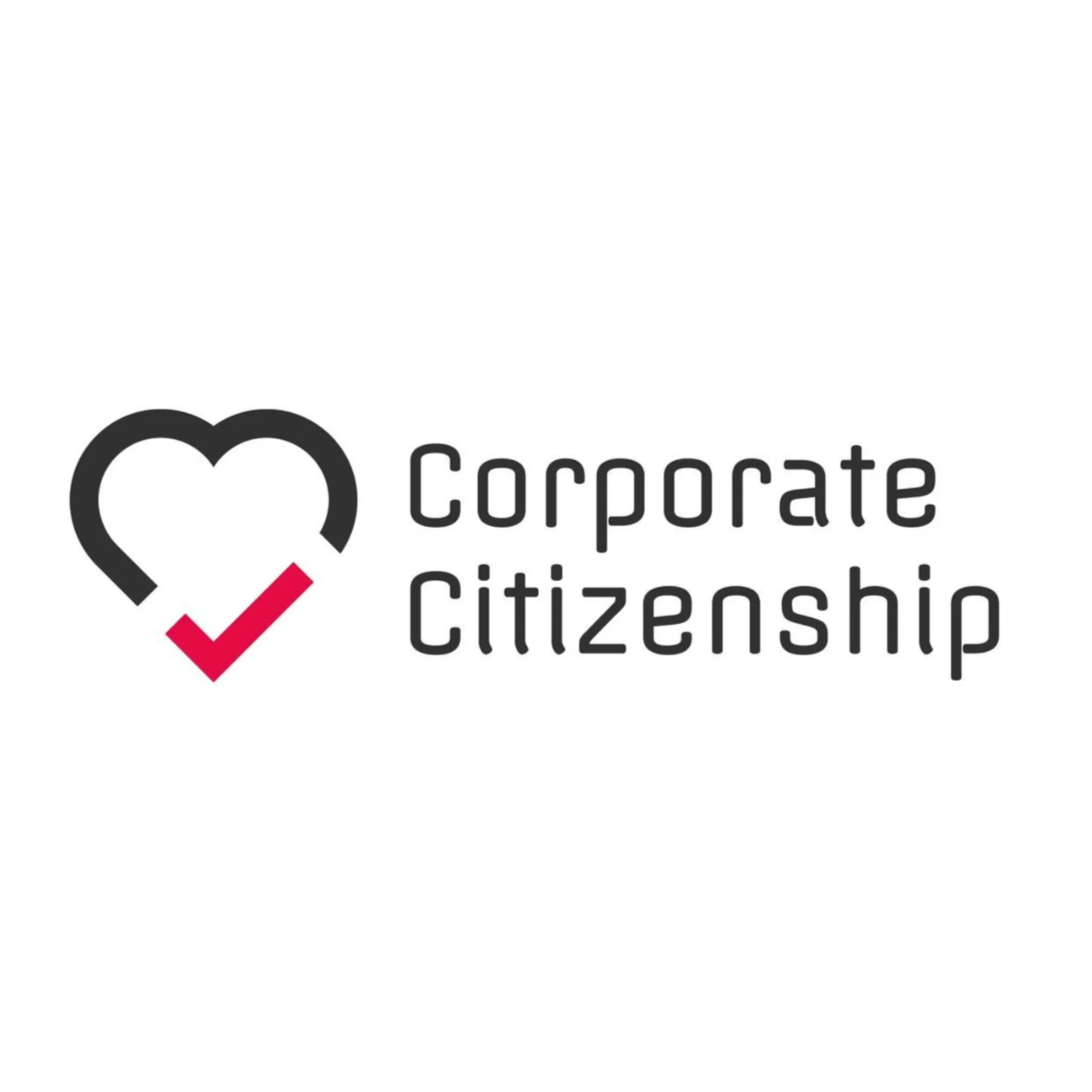 Logo of a heart shape with a check mark inside, accompanied by the text 'Corporate Citizenship'.