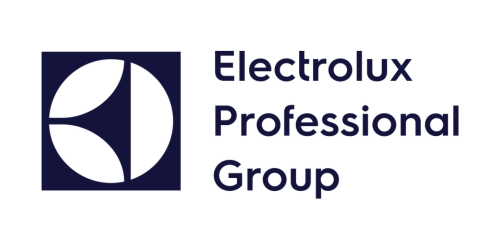 Electrolux Professional Group logo with stylized circle and text.
