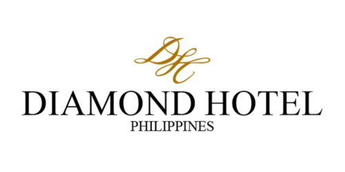 Logo for Diamond Hotel Philippines with initials 'D' and 'H' in gold.