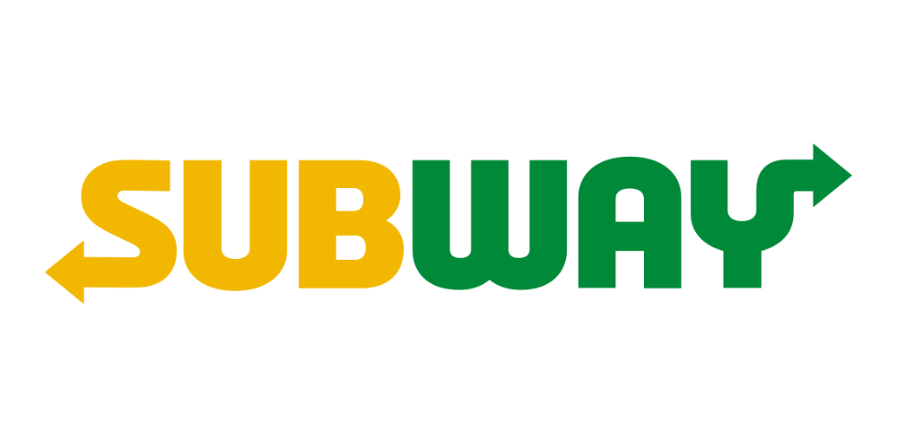 Subway logo with yellow for left arrow and green for right arrow