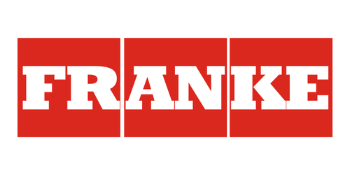 Sign with the name 'FRANKIE' in bold white letters on red background, divided into four sections.