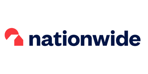 Nationwide insurance logo with red emblem and bold black text