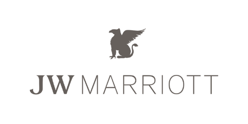 JW Marriott logo with a mythical creature, a winged lion, above the text.