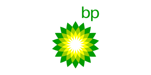 BP logo with a green and yellow floral design.