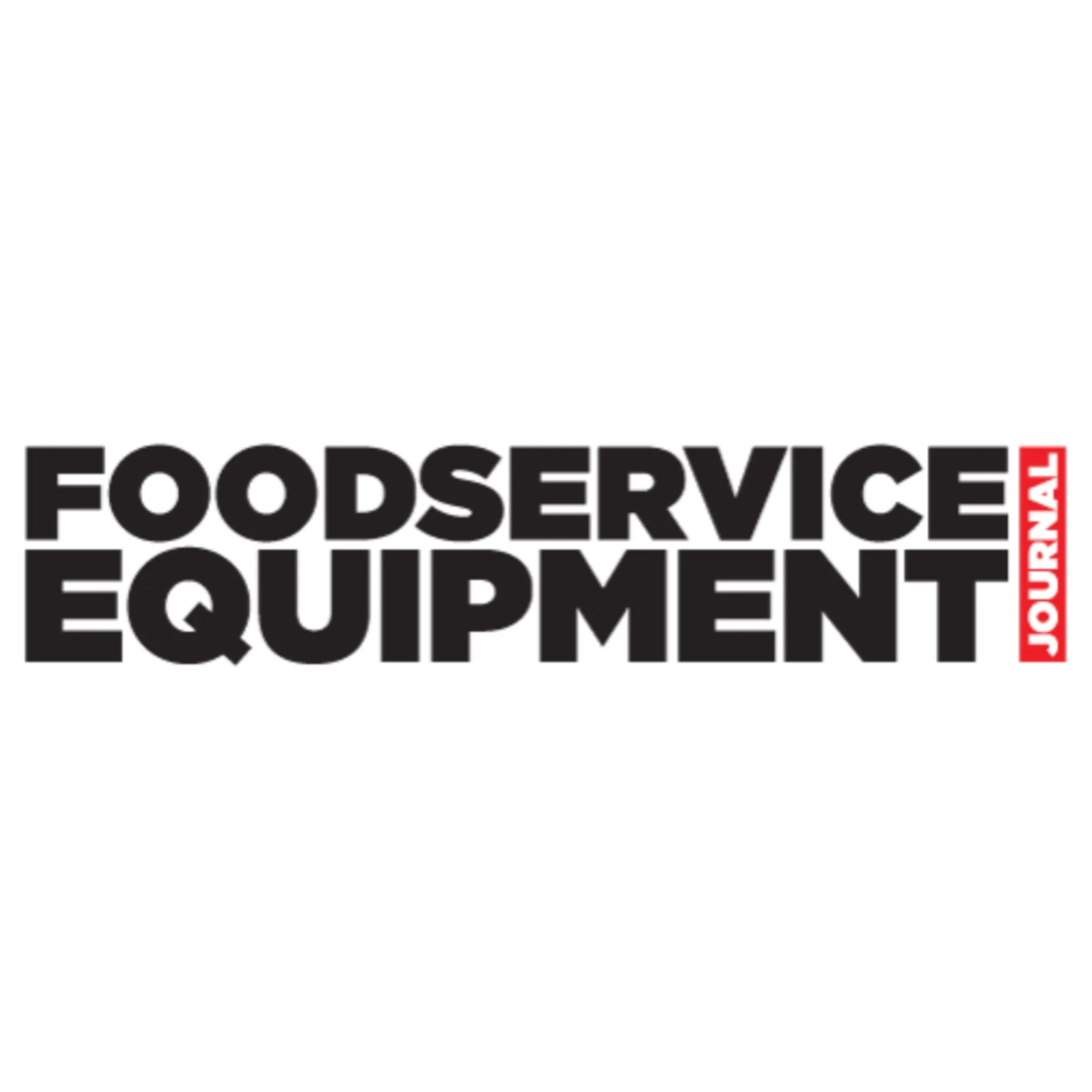 Logo with the words "Foodservice Equipment" in bold black letters, and "Journal" in white on a red background on the right side.