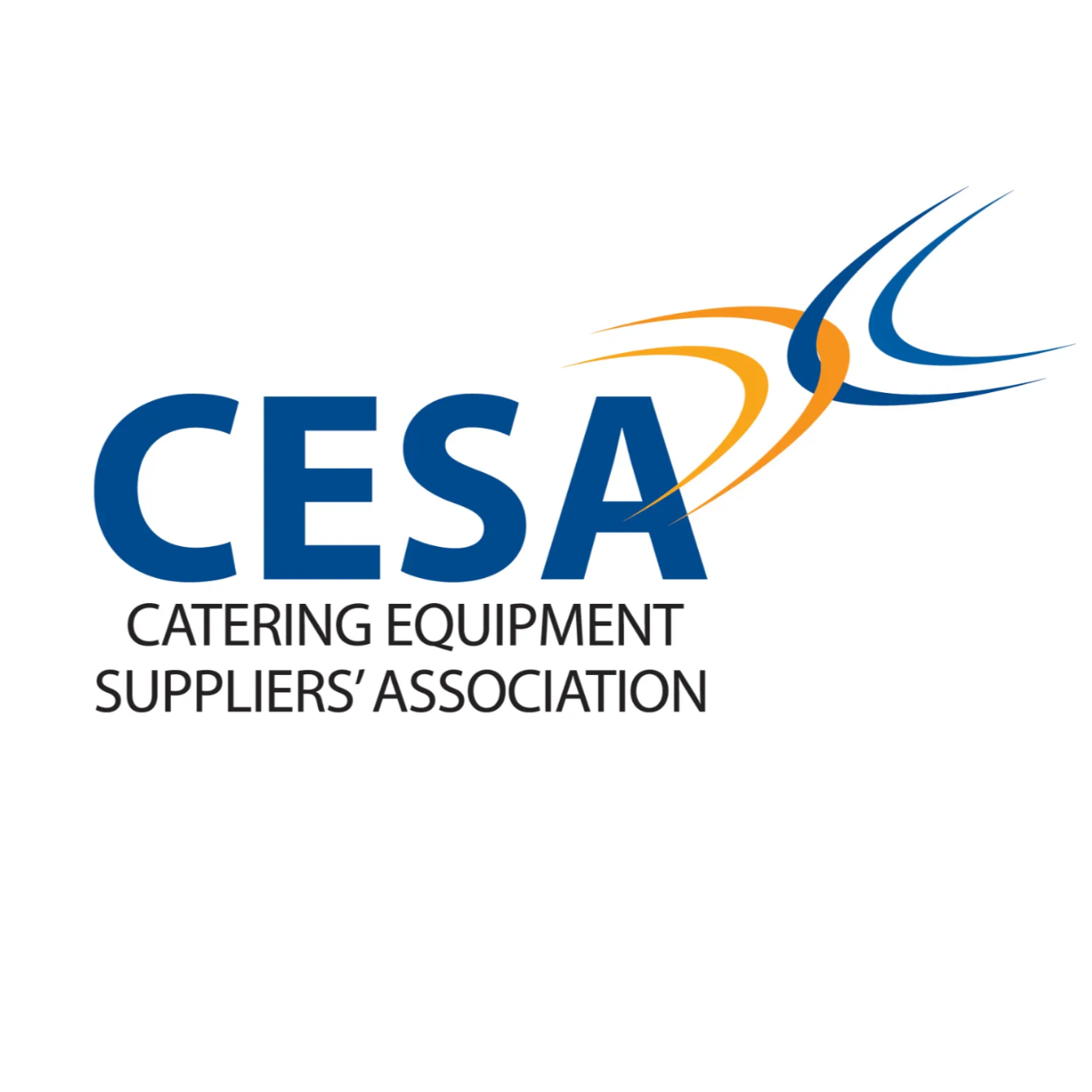 Logo for the Catering Equipment Suppliers' Association (CESA) featuring stylized blue and orange swooshes above the acronym and organization name.