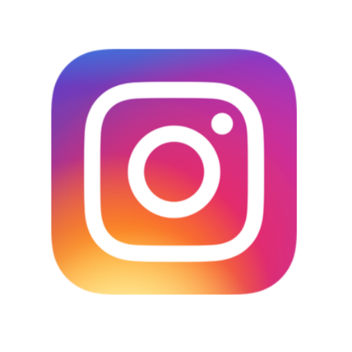 Instagram logo with a colorful gradient background.