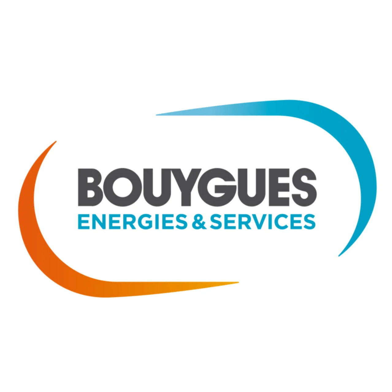 Logo of Bouygues Energies & Services with orange and blue swooshes around the company name