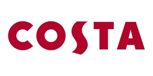 Costa Coffee logo in red text on a white background.