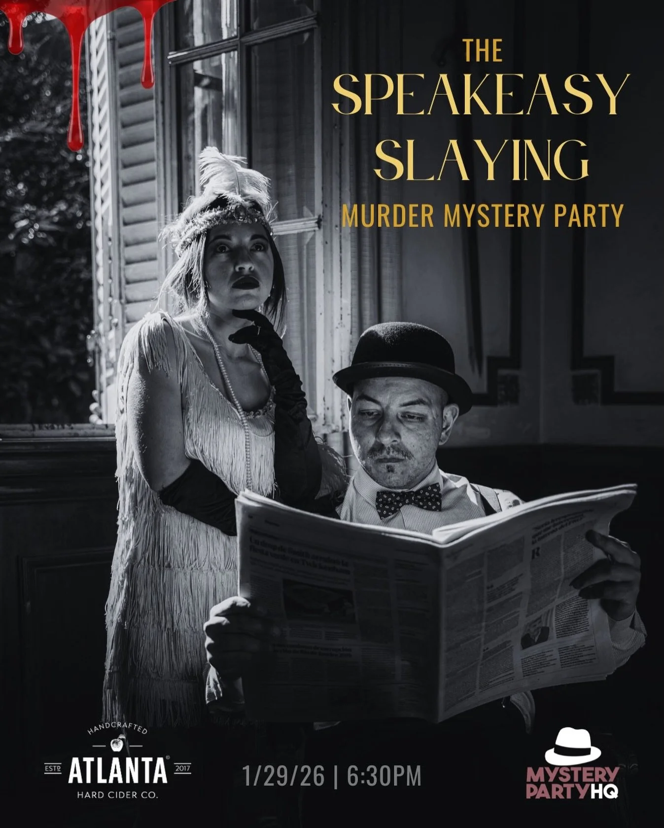 ONE WEEK AWAY ⏰

Slip past the velvet rope and into the shadows of a 1920s speakeasy&mdash;where the cider flows freely, the jazz never stops, and murder is on the menu.

You&rsquo;ve got your invitation. You&rsquo;ve got your secrets. But before the