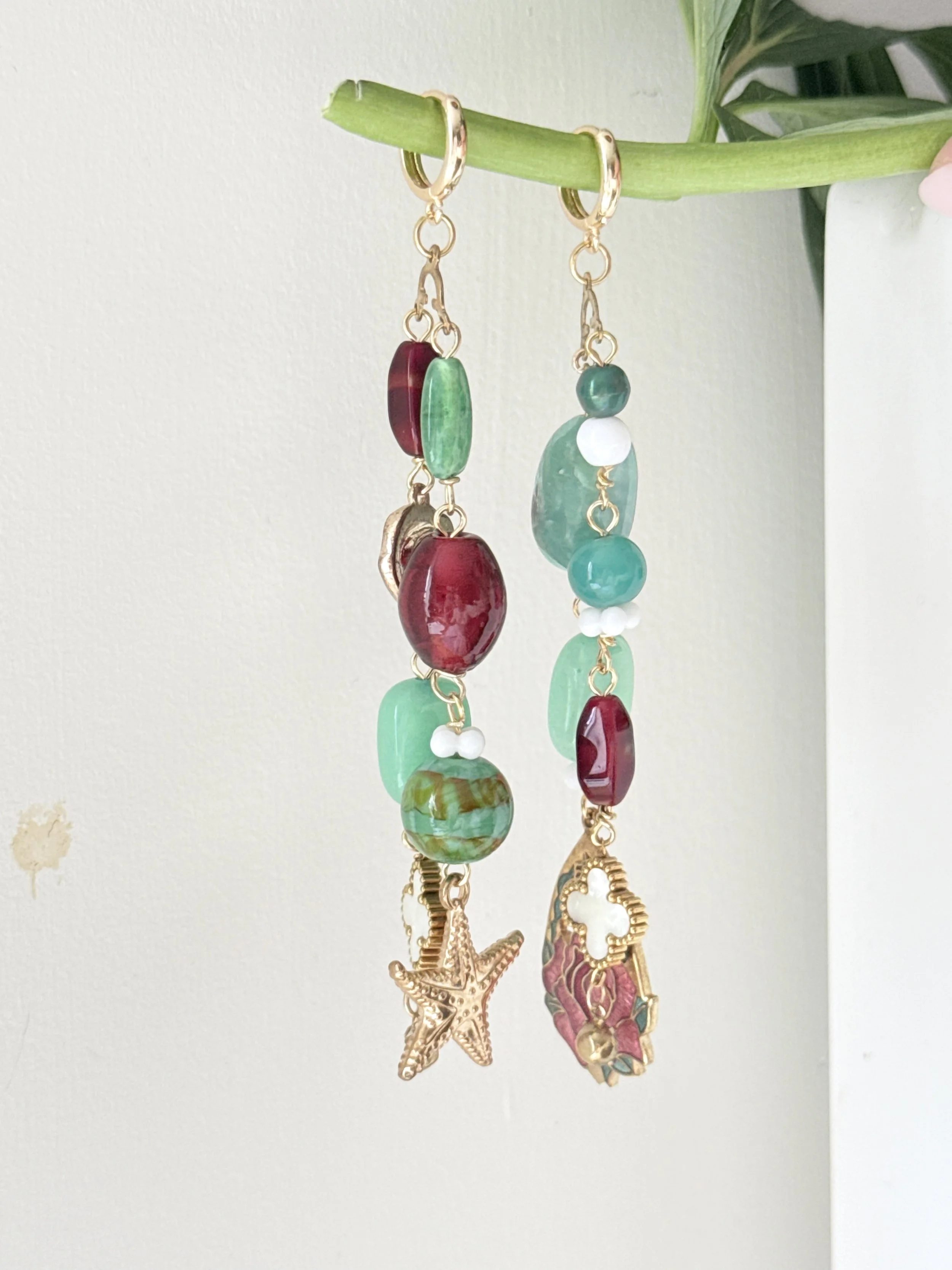 Vintage_Glass_Beaded_Earrings_Jewellery_Green_Pink_08b.JPG