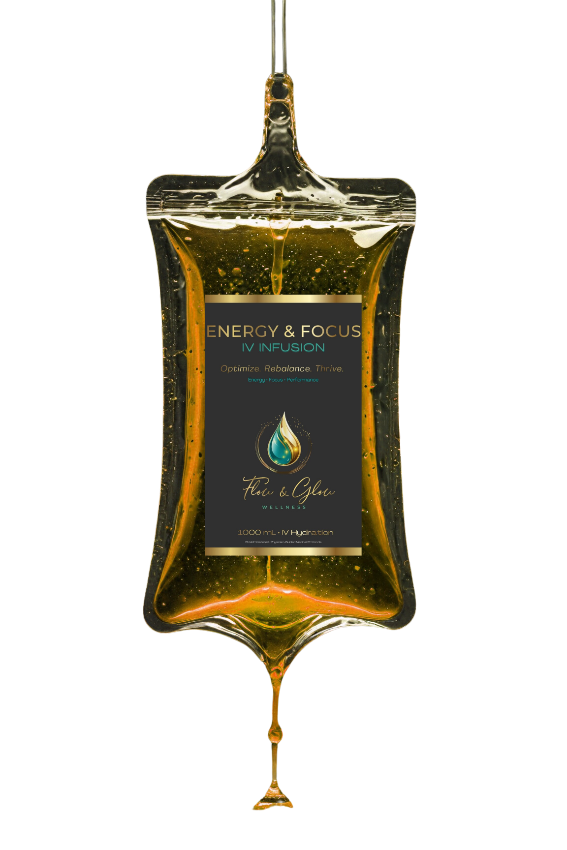 Energy & Focus IV therapy bag with hydration, amino acids, vitamins, and wellness support for energy, focus, and recovery in Palm Beach County.