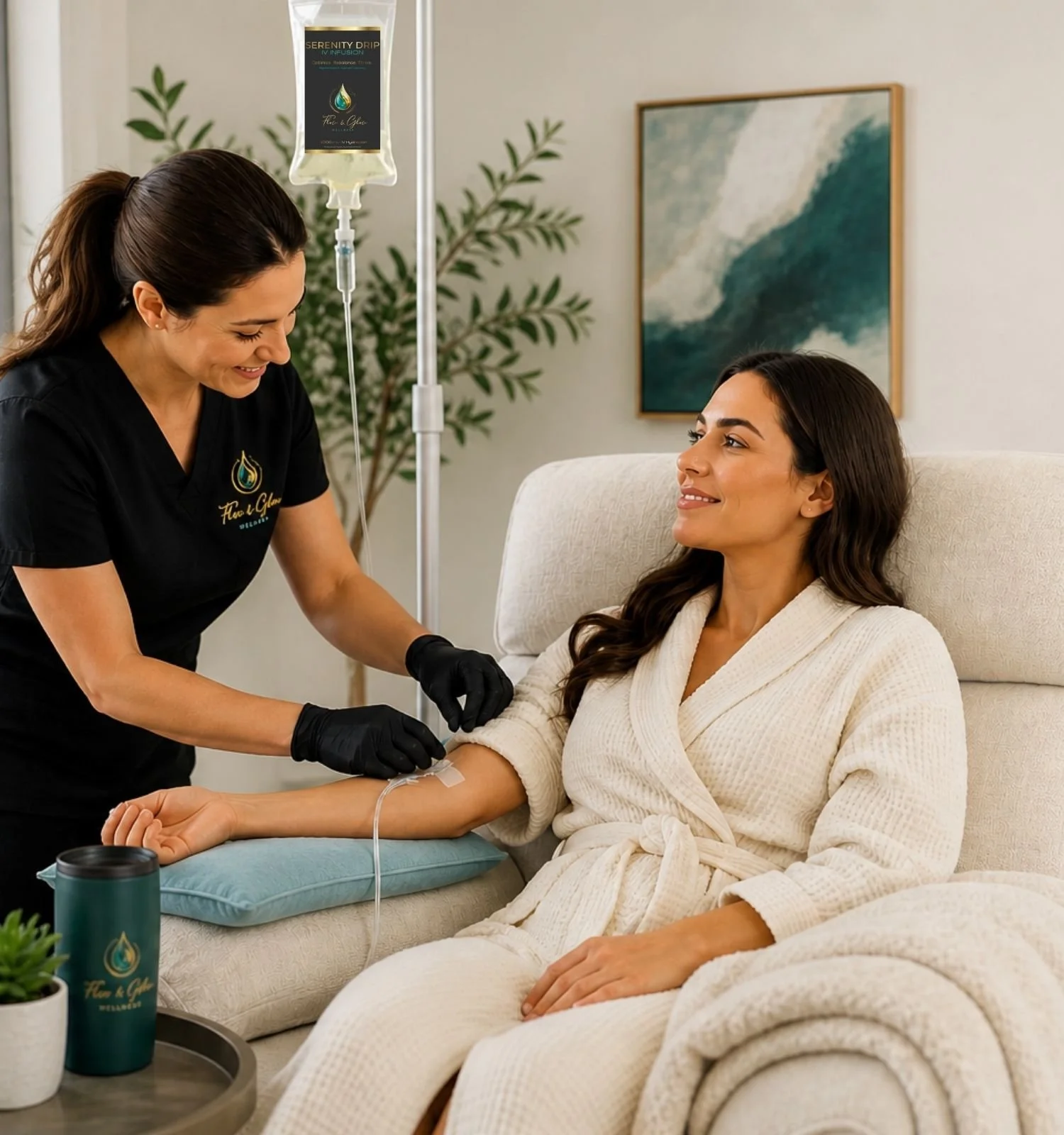 Mobile IV therapy nurse providing in-home IV treatment in Palm Beach County Florida
