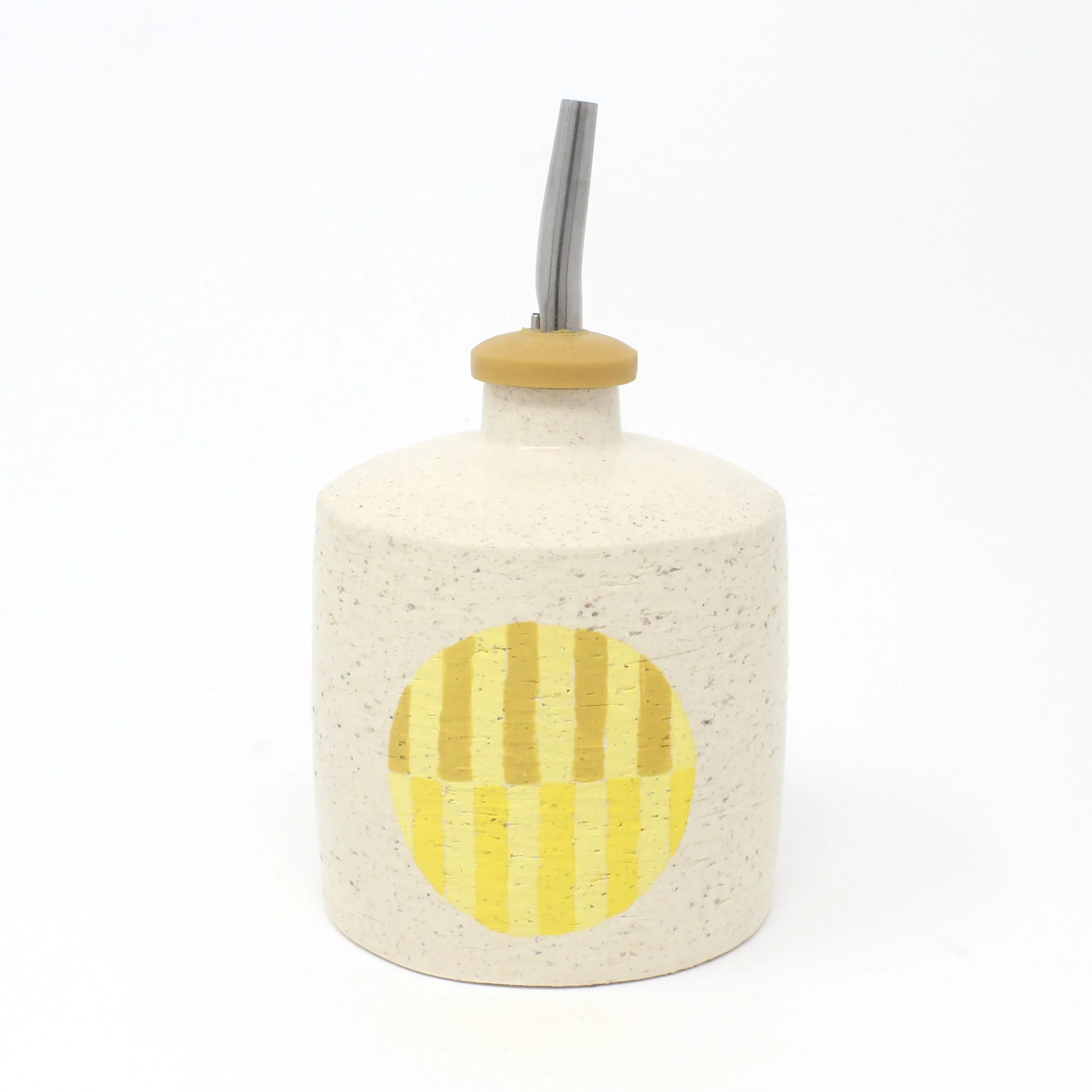 oil pourer with yellow and brown design