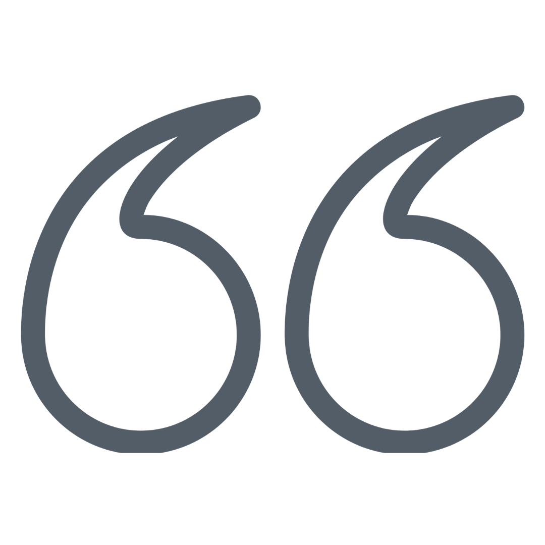 Double quotation marks in gray on a black background