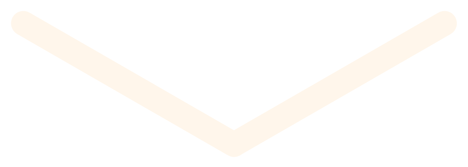 Chevron arrow pointing downward with thick beige stripes on a black background.