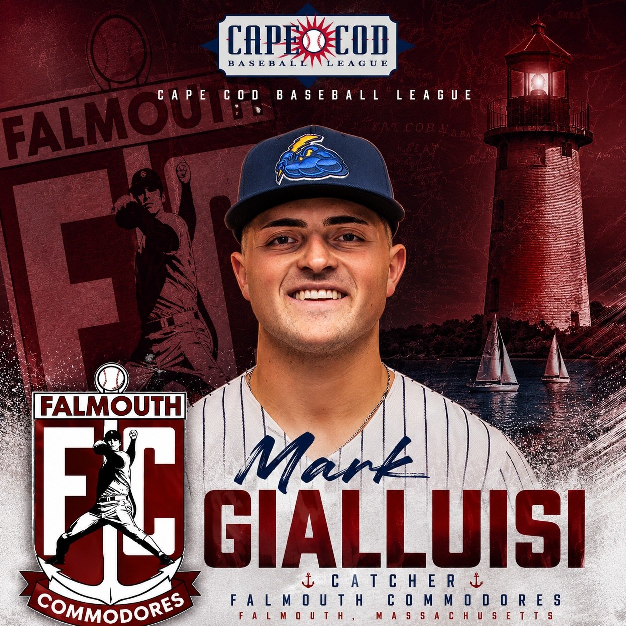 Best of luck to Mark Gialluisi as he heads to Falmouth today to join the Falmouth Commodores of the prestigious Cape Cod Baseball League.

After a strong first half of the summer competing in the MLB Draft League, Mark has earned the opportunity to f