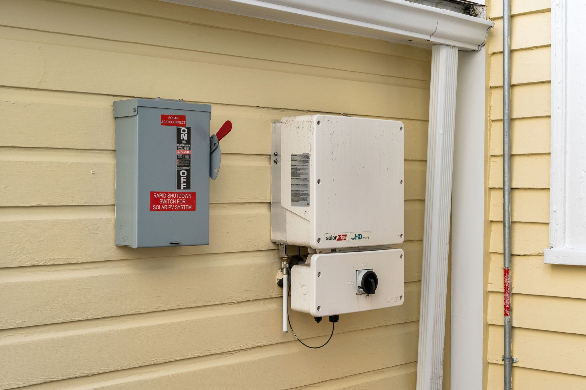 Solar panel meter and shutoff