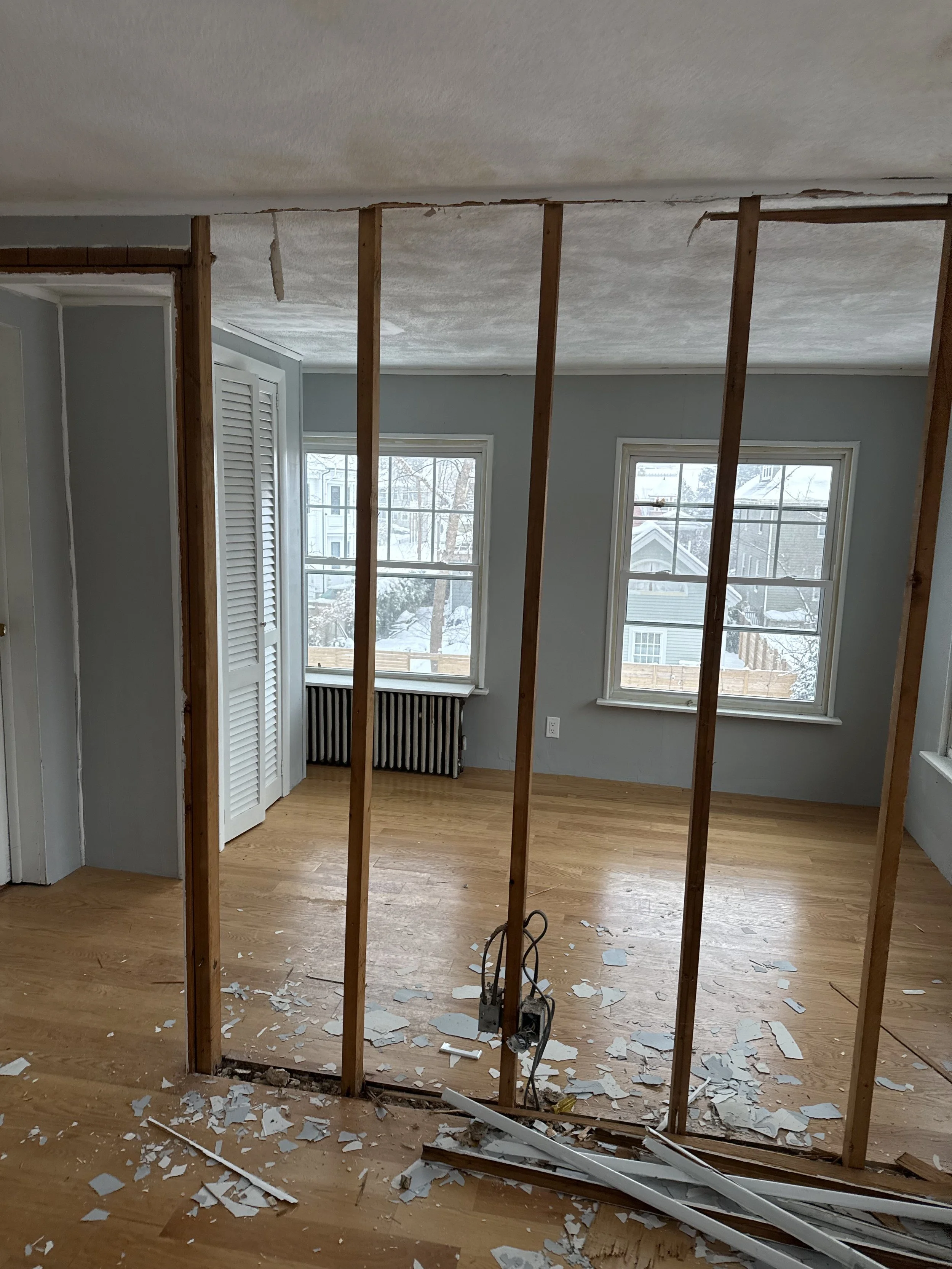 Wall removal joining rooms