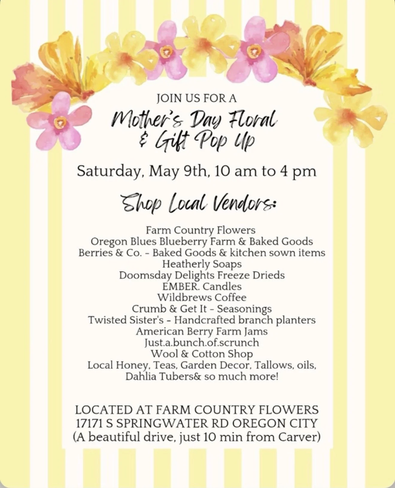 Mother's Day Pop Up!