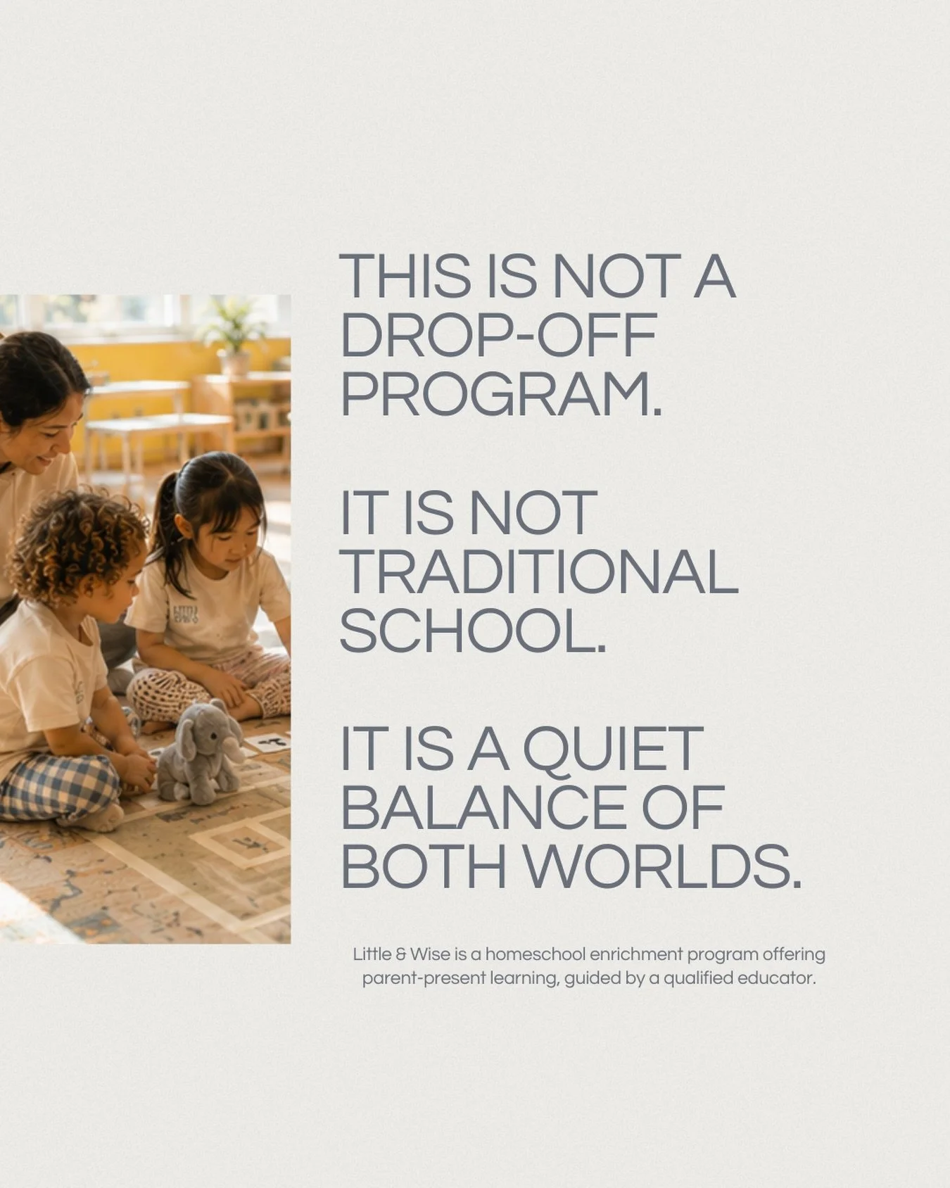 A homeschool enrichment program designed to support both kids and parents through a full academic year 🌿

With gentle structure, hands-on learning, and sessions guided by a qualified educator, Little &amp; Wise brings the balance, support, and calm 