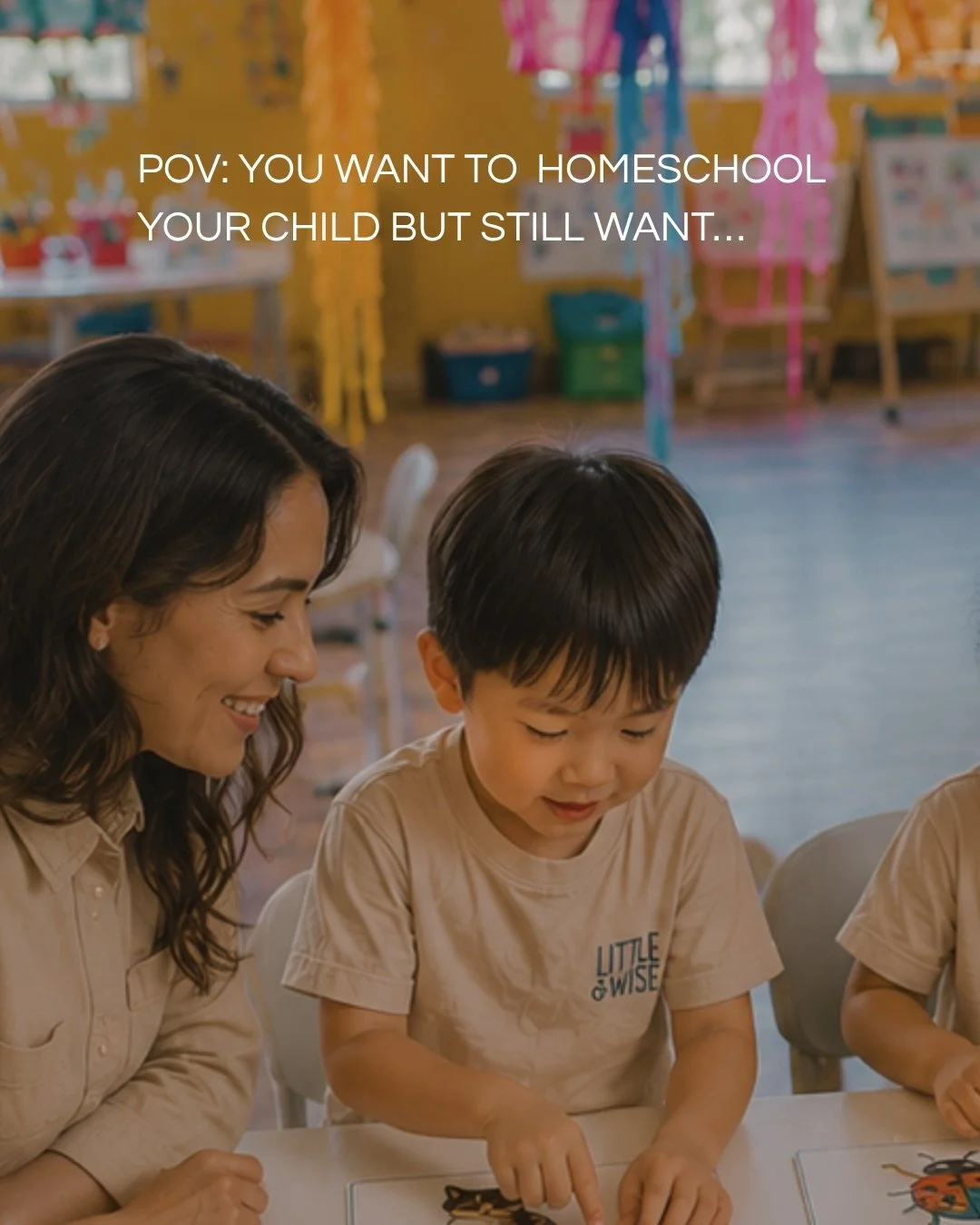 Little &amp; Wise is a parent-present homeschool enrichment program that blends hands-on learning with gentle, guided academic support from a qualified early years educator for ages 4-6. Children experience rhythm and meaningful peer connection in a 
