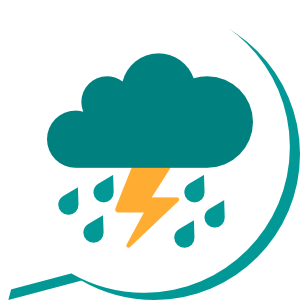 A cartoon of a stormcloud in a speech bubble, representing negative feedback.