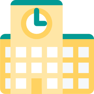 A cartoon of a school.