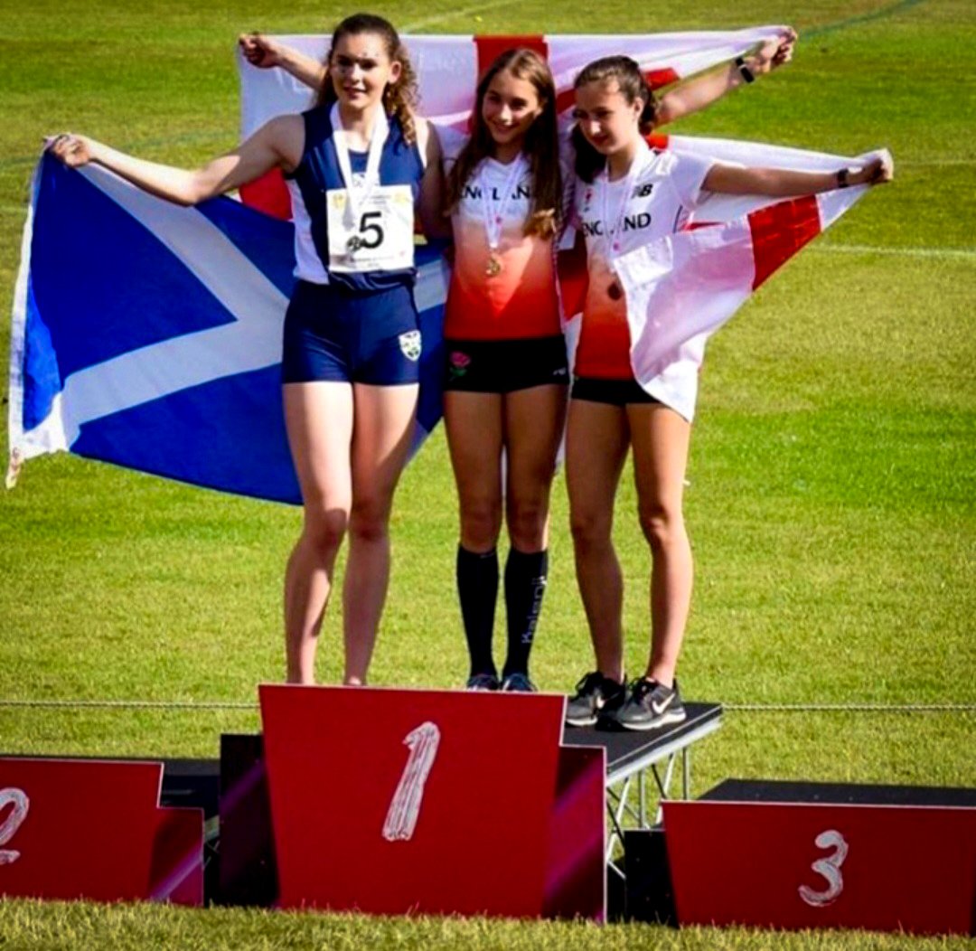 Photo: Melissa on the podium, representing the UK..