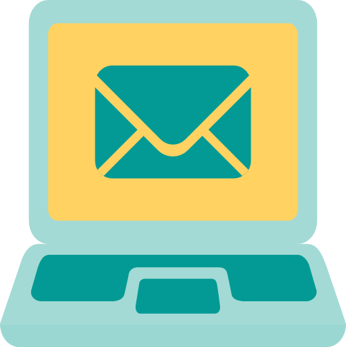 Laptop with an email icon