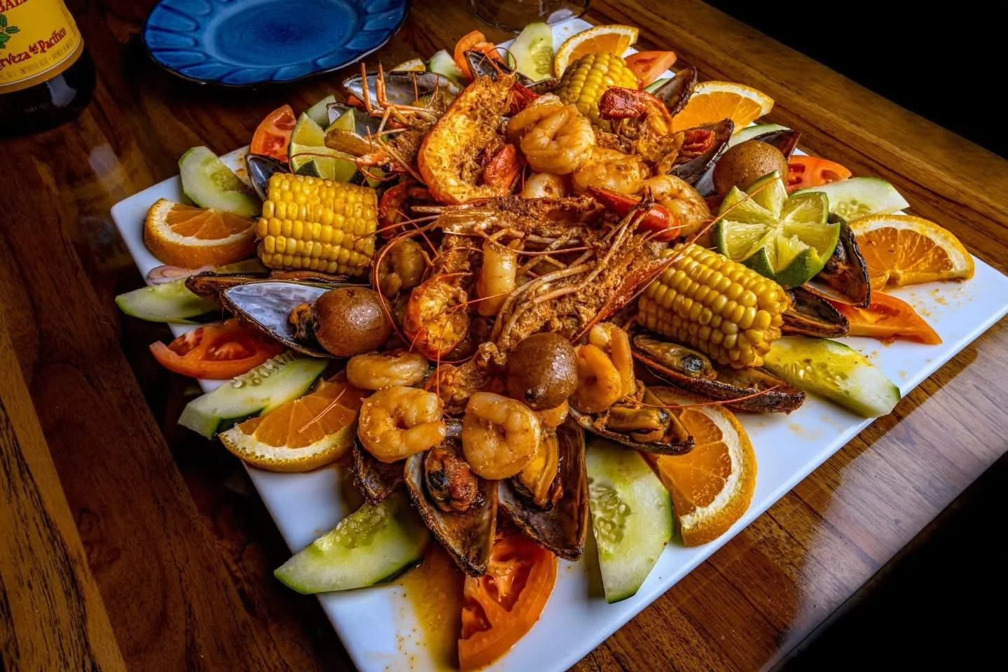 Mitotero seafood dish with shrimp mussels and sauce Mexican restaurant Geneva IL
