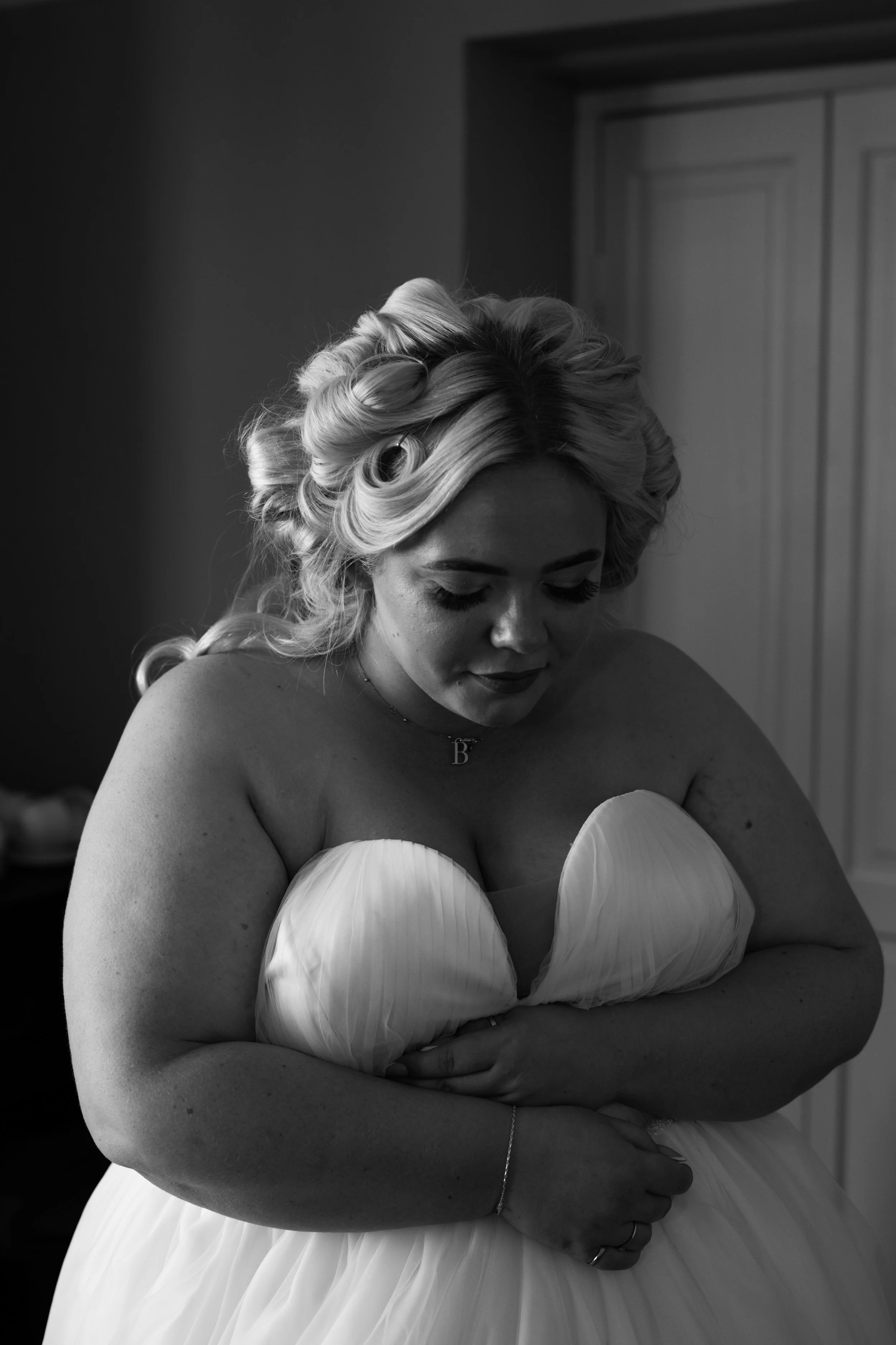 Bride Getting Ready Black & White.jpg