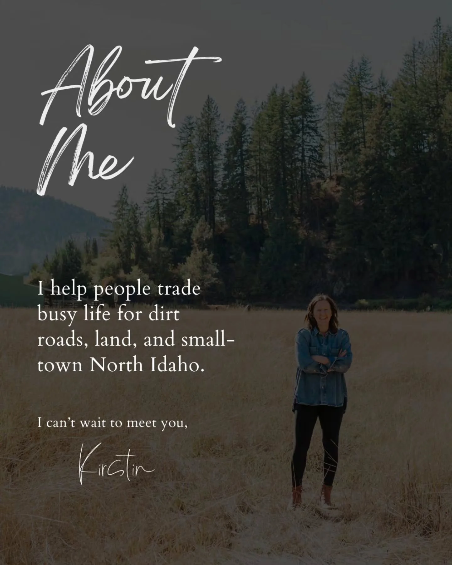 Sometimes people just want to know who they&rsquo;re working with. 👋🏻 

Here&rsquo;s the short version of my story and what it&rsquo;s really like working together here in small-town North Idaho.

If you&rsquo;re dreaming about dirt roads and land,
