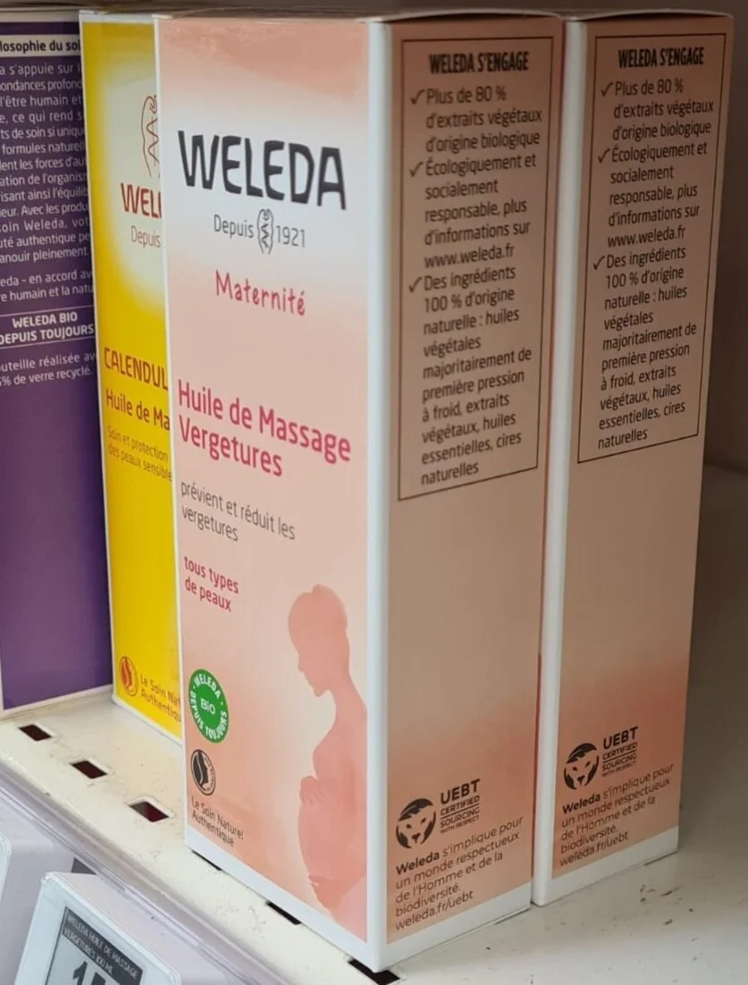 Weleda products with UEBT label